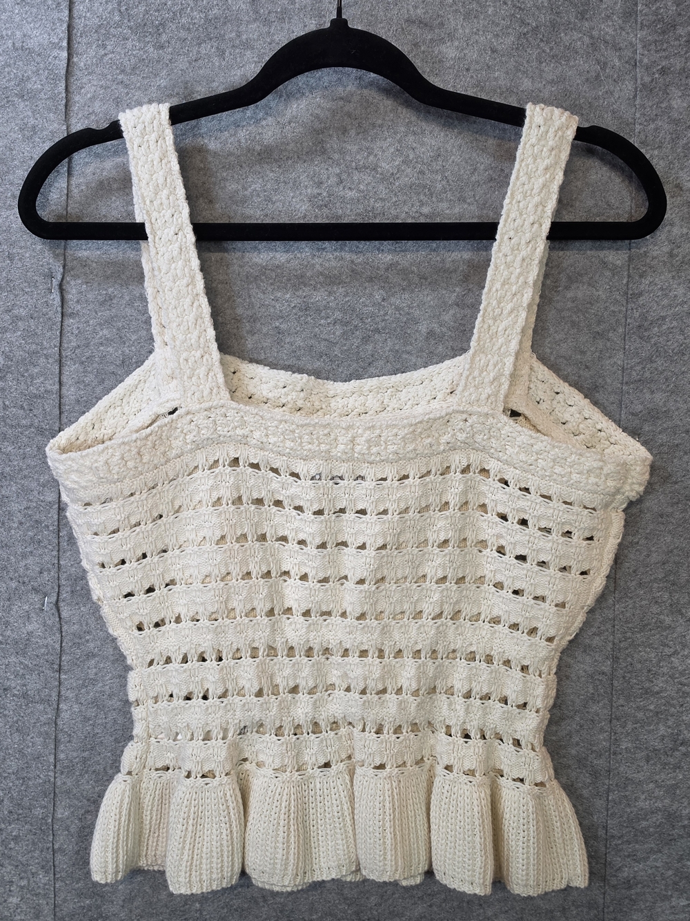 J. Crew Crochet Knit Camisole with Ruffled Hem - Picture 2 of 9